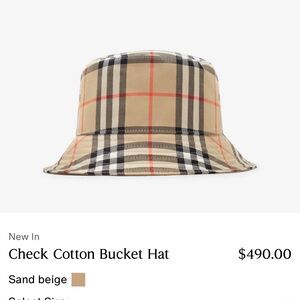 AUTHENTIC BURBERRY CHECK BUCKET HAT